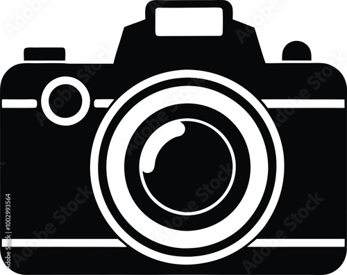 Camera silhouette vector art illustration