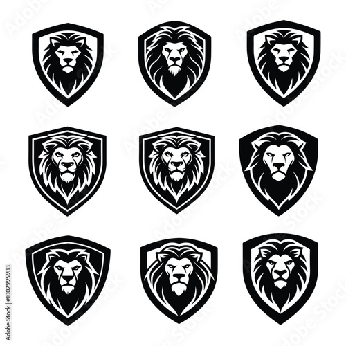 lion head silhouette vector illustration