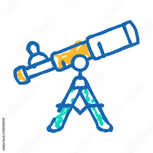 modern telescope doodle icon sketch vector. modern telescope sign. isolated symbol illustration