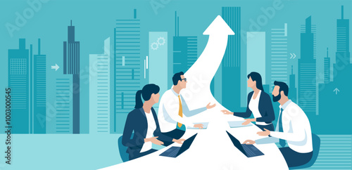 Plan, goal. Successful business strategy. Path to the success. Vector illustration.
