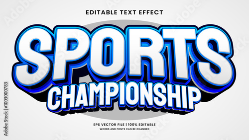Sports championship 3d editable text effect
