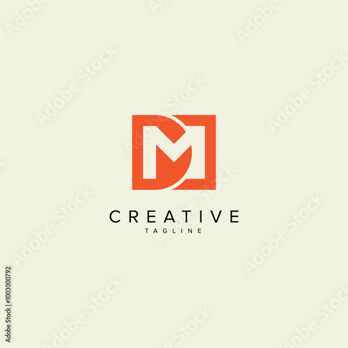 Abstract DM MD Letter Modern Monogram Style Logo Design. Initial vector template.