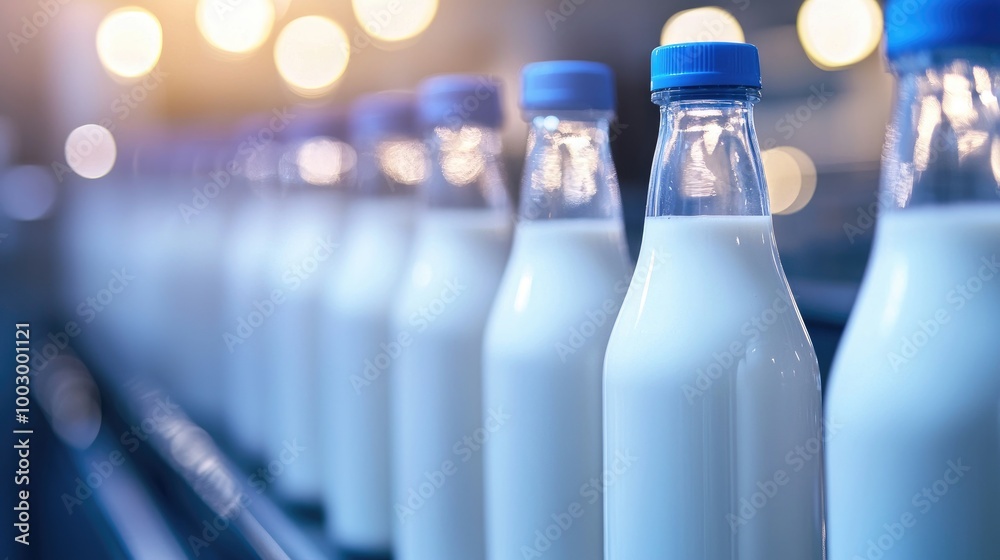 Plant-Based Milk Bottling Process in Clean Facility Plant-Based Milk Bottling Process in Clean Facility