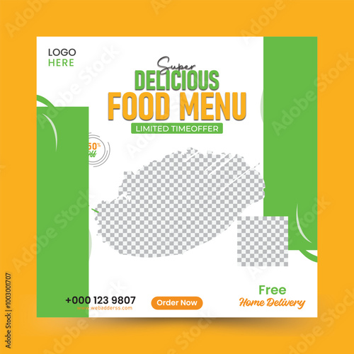 Fast food restaurant business marketing social media post or banner template design Social media food template, Restaurant social media square banner template for business promotion
