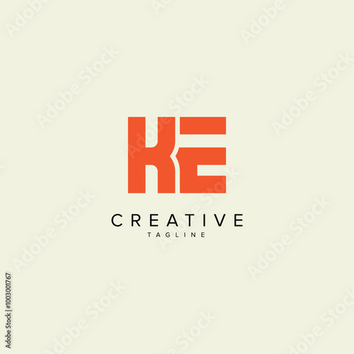 Abstract KE EK Letter Modern Monogram Style Logo Design. Initial vector template.