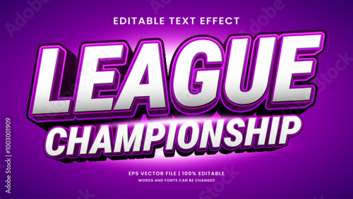 League championship 3d editable text effect sport template