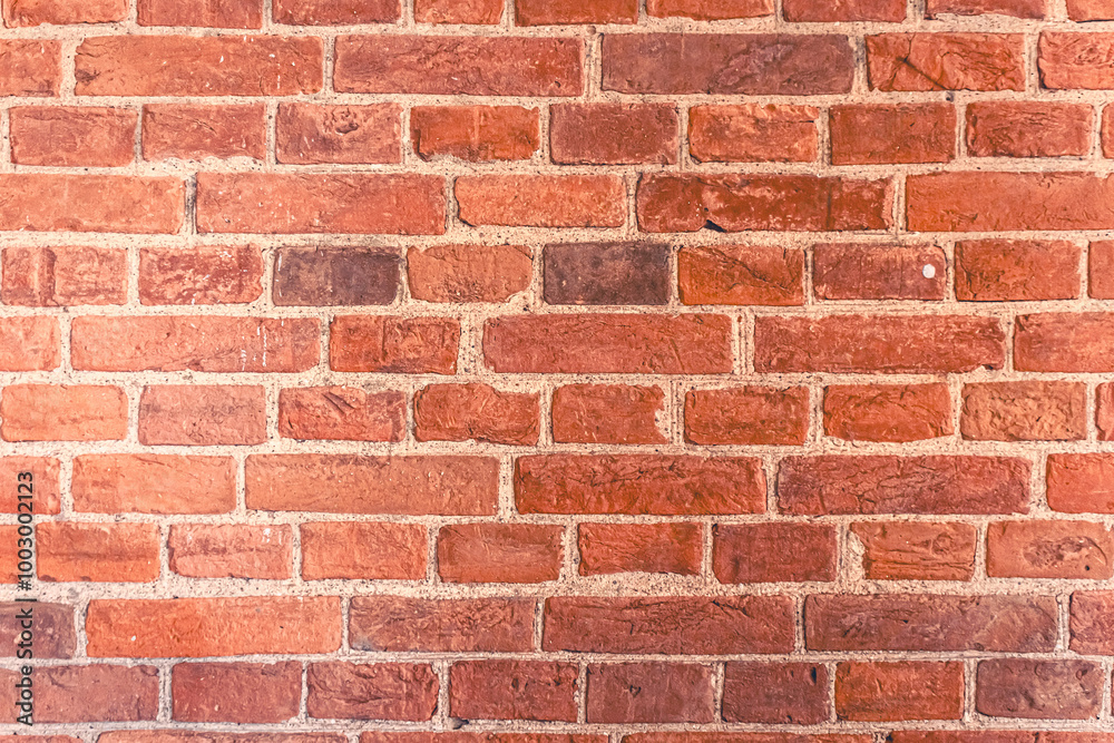 Detailed red brick wall background texture, copy space. Detailed red brick wall background texture, copy space.