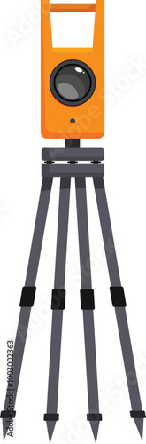 Modern digital tacheometer on tripod, used in geodetic surveying for accurate angle, distance, and elevation measurements