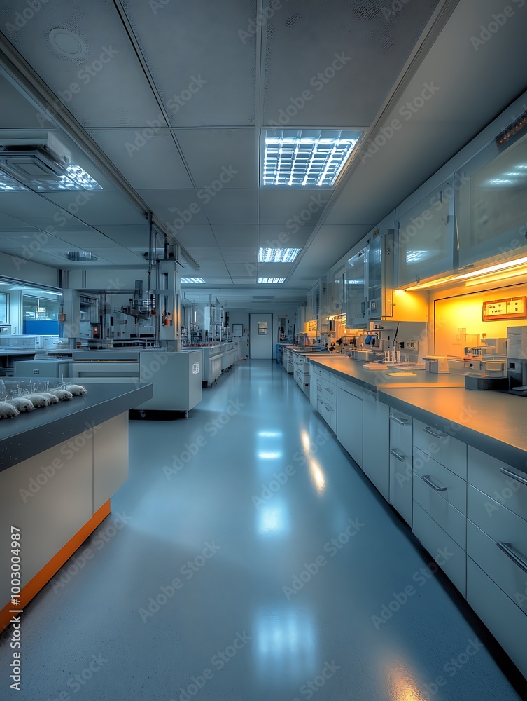 Fototapeta premium A detailed image of a laboratory setup with ethically monitored laboratory animals, emphasizing humane treatment. The environment is bright and clean