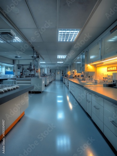 A detailed image of a laboratory setup with ethically monitored laboratory animals, emphasizing humane treatment. The environment is bright and clean