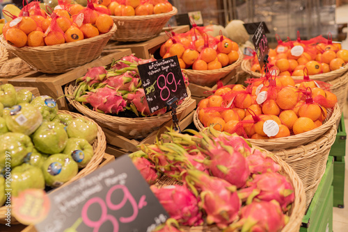 stall with fruits and vegetables in Bangkok