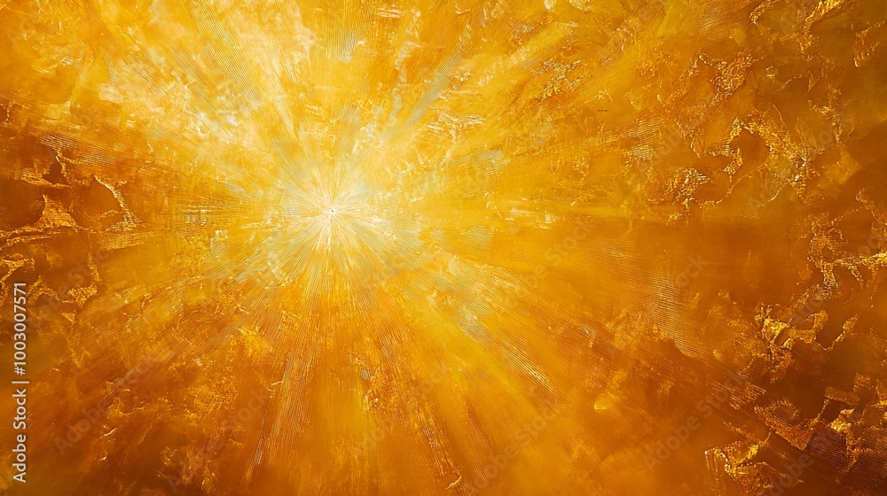 Golden rays of light emanate from a central point, radiating like a starburst. The abstract background shimmers with ethereal golden light, creating a luminous and dynamic display Golden rays of light emanate from a central point, radiating like a starburst. The abstract background shimmers with ethereal golden light, creating a luminous and dynamic display