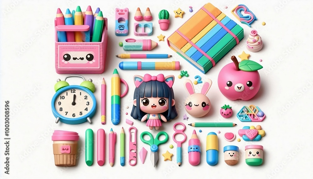 Obraz premium set of school supplies icons