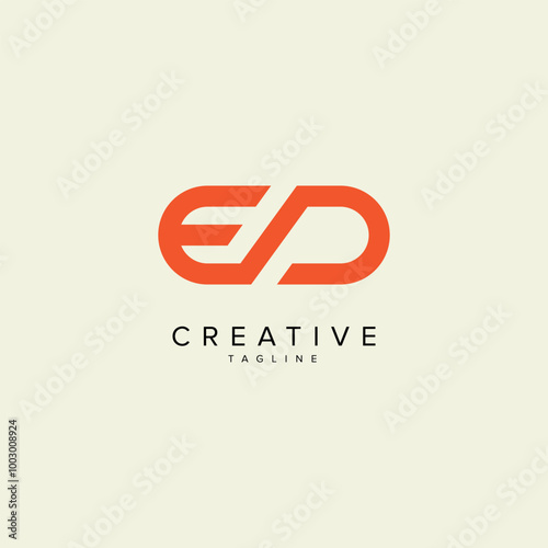 Abstract ED DE Letter Modern Monogram Style Logo Design. Initial vector template.
