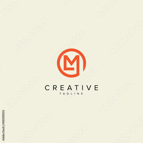 Abstract LM ML Letter Modern Monogram Style Logo Design. Initial vector template.