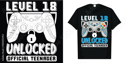Level 18 Unlocked Awesome Since 2006 18th Birthday Gaming Funny T-Shirt