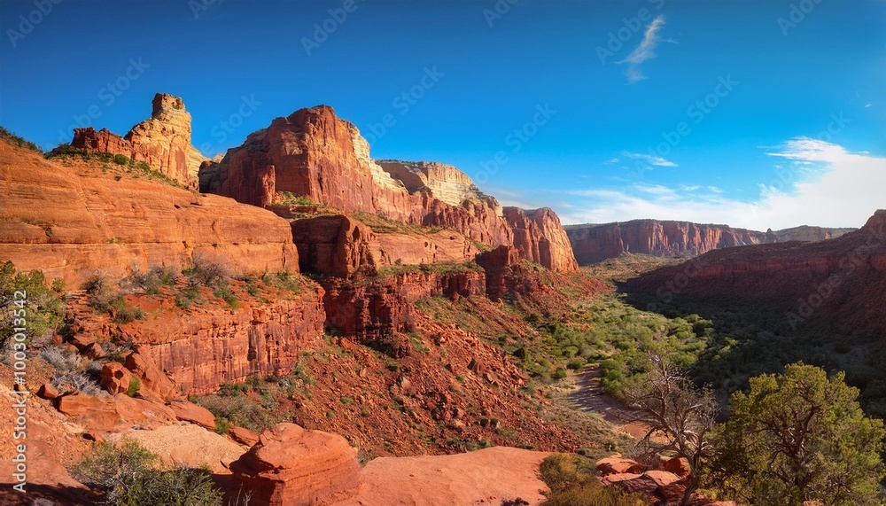 Naklejka premium colorful red rocks of a gorge in arizona