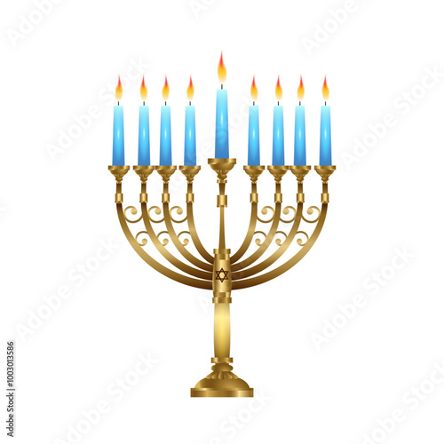  Menorah for Hanukkah Celebration with gradient concept