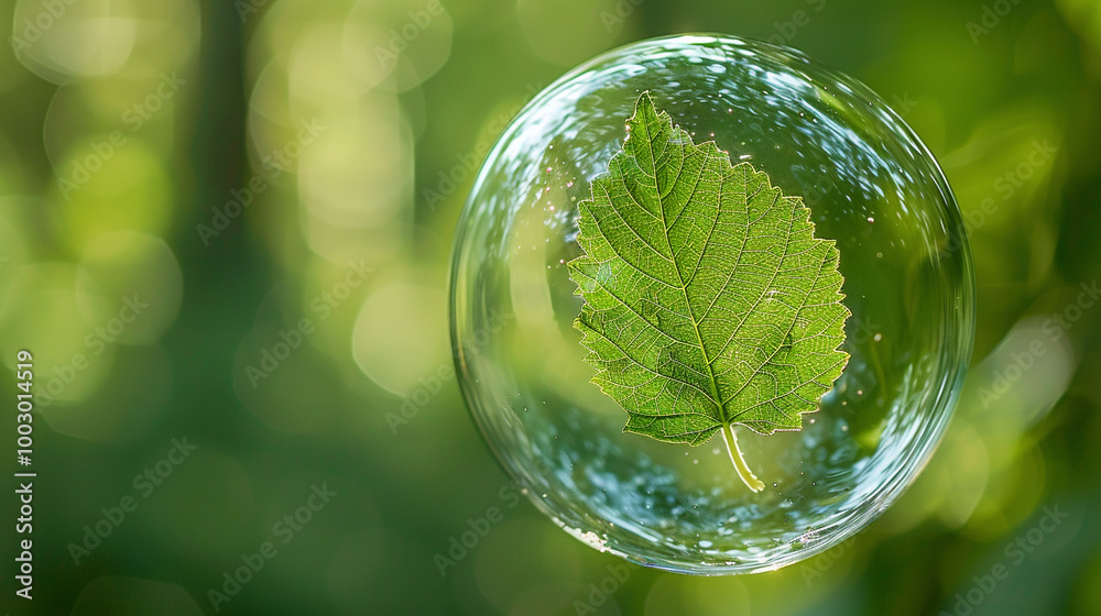a leaf suspended in a clear bubble a leaf suspended in a clear bubble