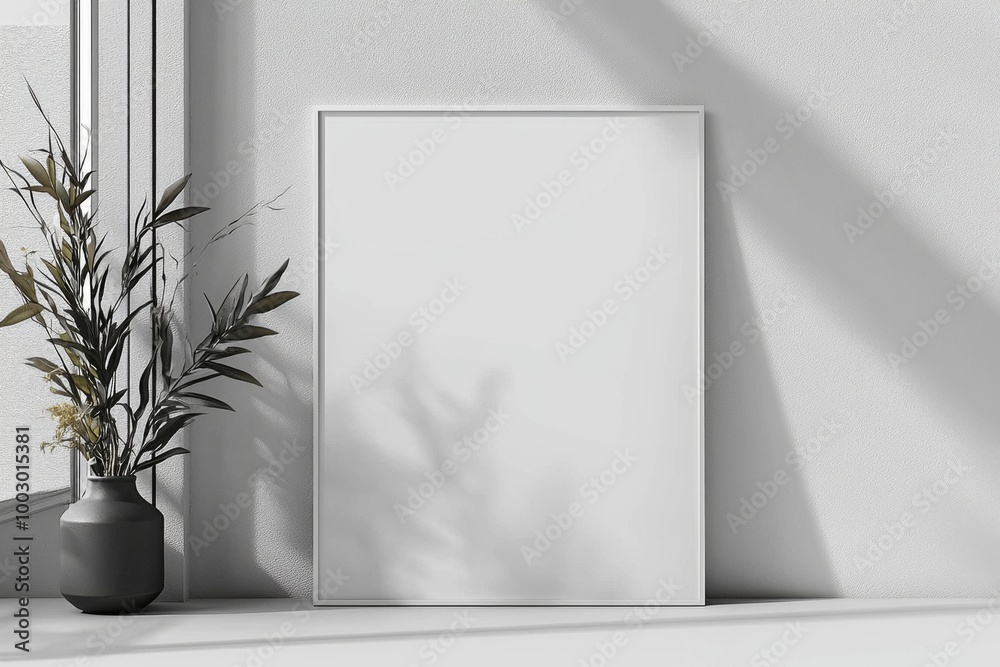 A3 Poster Mockup on White Background created with Generative AI A3 Poster Mockup on White Background created with Generative AI