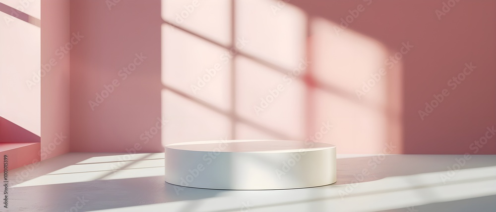 Minimalist Display Platform with Soft Light Shadows Minimalist Display Platform with Soft Light Shadows