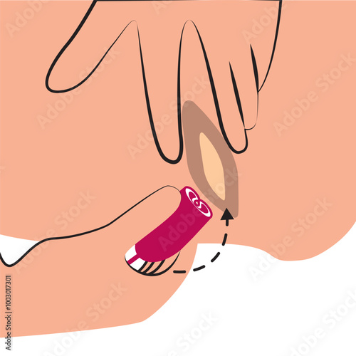 menstrual cup process diagram illustration eps
