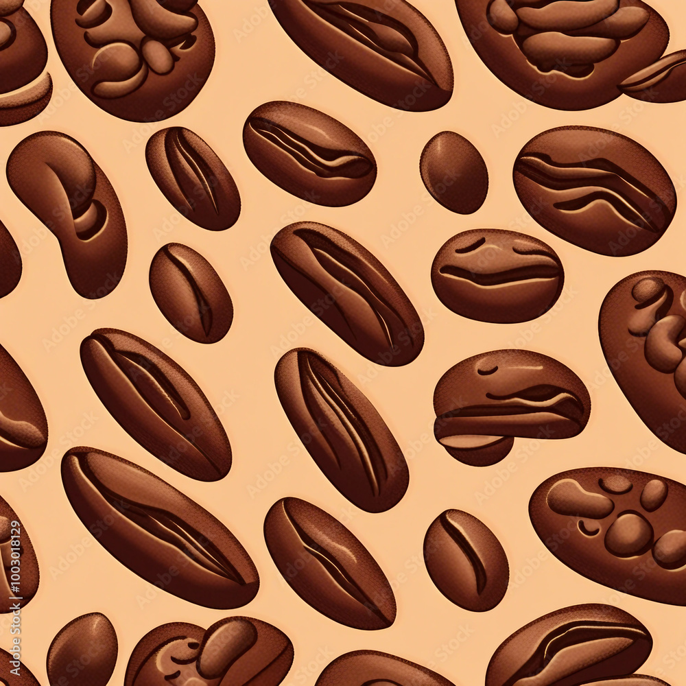 coffee bean illustration pattern background