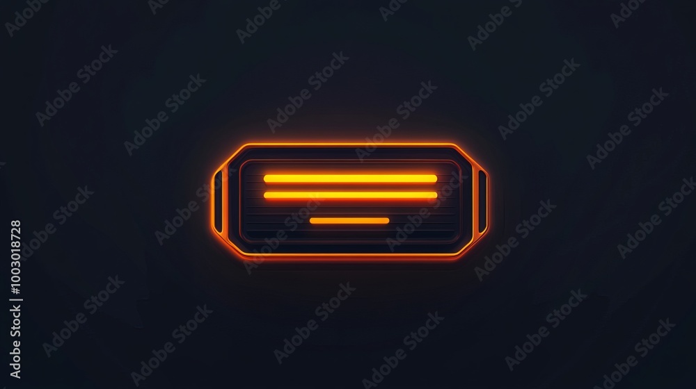 Vibrant orange football ticket icon glowing against a dark background in a modern, minimalistic style. The sleek, flat design captures the essence of the sport with its clean lines and bold color. Vibrant orange football ticket icon glowing against a dark background in a modern, minimalistic style. The sleek, flat design captures the essence of the sport with its clean lines and bold color.