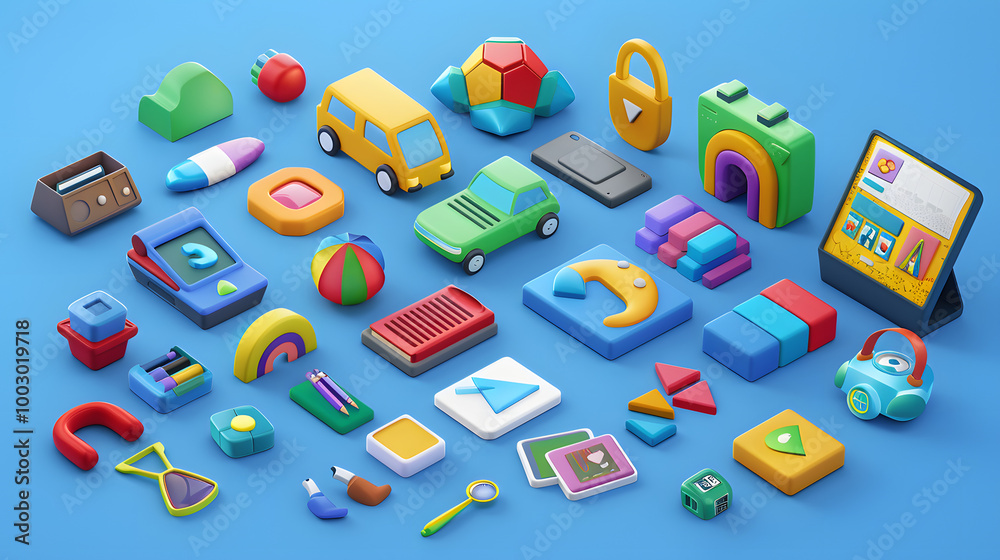 Grid System Icons Visual Design 3D Grid System Icons Visual Design 3D