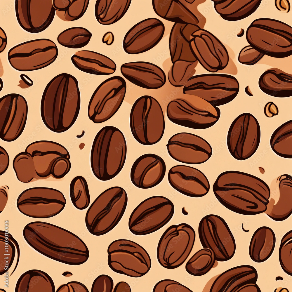 coffee bean illustration pattern background coffee bean illustration pattern background