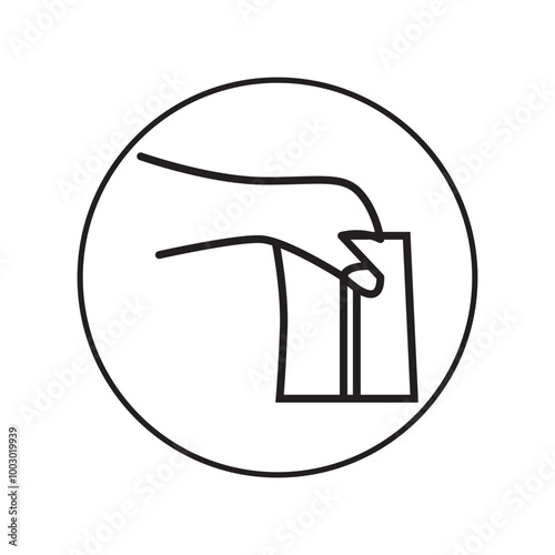 hand throwing paper packet icon vector eps