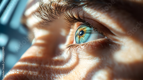 Show a person experiencing a breakthrough in a psychedelic