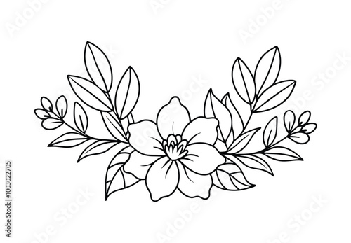Floral Outline Drawing