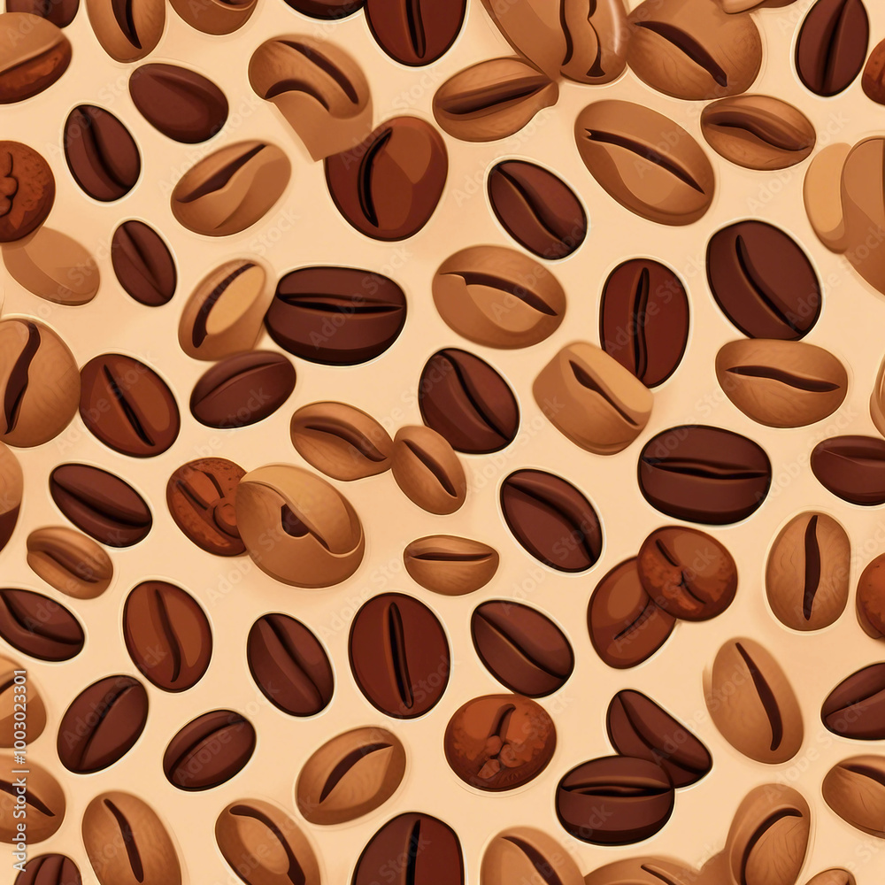 coffee bean illustration pattern background coffee bean illustration pattern background