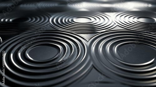 Close-up view of polished metal surface revealing smooth curves and reflectio...