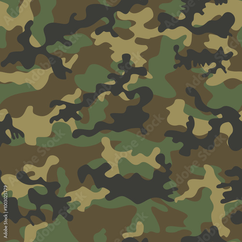 Army camo military design, background repeat, classic modern hunting print