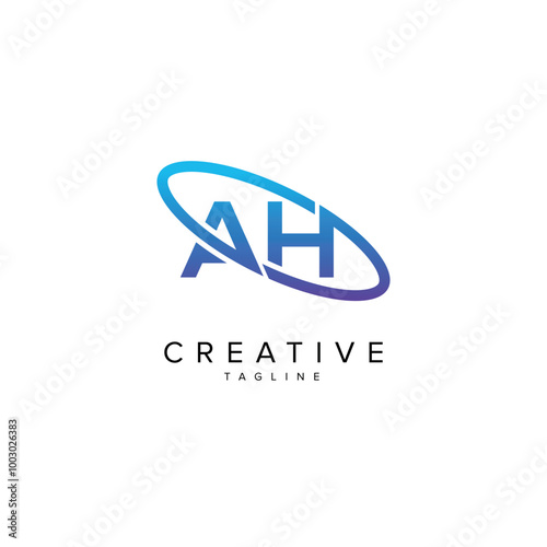 Modern Letter AH HA and Planet Logo Design. Initial Vector Elements.