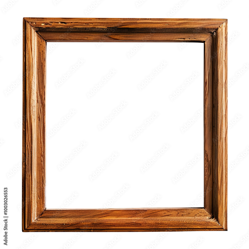 wooden picture frame on transparent background, clipping path, png, wooden picture frame on transparent background, clipping path, png,