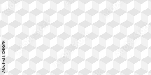 Vector white cube hexagon abstract geometric background with triangles square design.