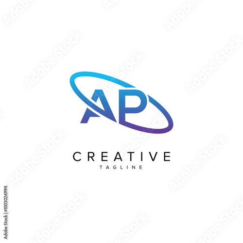 Modern Letter AP PA and Planet Logo Design. Initial Vector Elements.