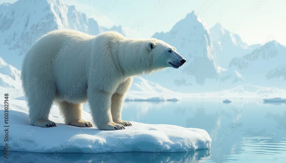 Polar bear standing on ice floe in the Arctic for World Wildlife Day Polar bear standing on ice floe in the Arctic for World Wildlife Day