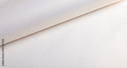 Sparkling, glittering white paper with a polished, satiny texture. Bright, glowing gradients and shiny reflections create a chic, classy design. The elegant, curved layers and