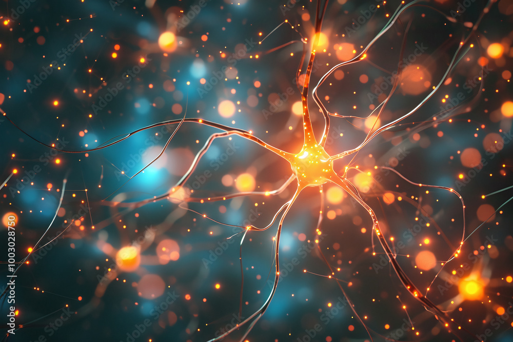 Connection concept of molecular fluorescent neuron network and DNA is used in medicine and business, used as vector illustration background Connection concept of molecular fluorescent neuron network and DNA is used in medicine and business, used as vector illustration background