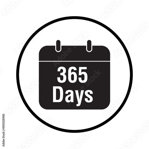 365 days calendar icon vector eps