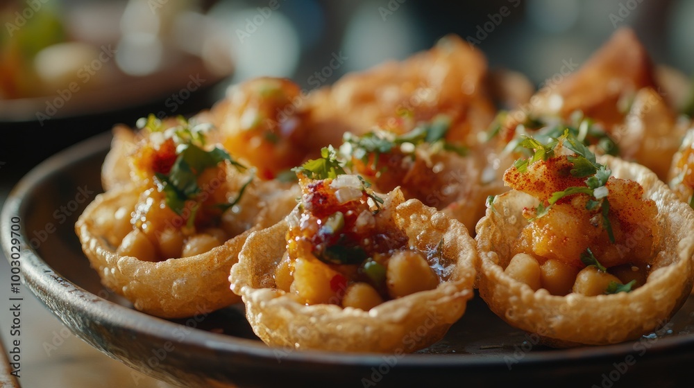 Flavorful Indian Street Snacks on a Plate Flavorful Indian Street Snacks on a Plate
