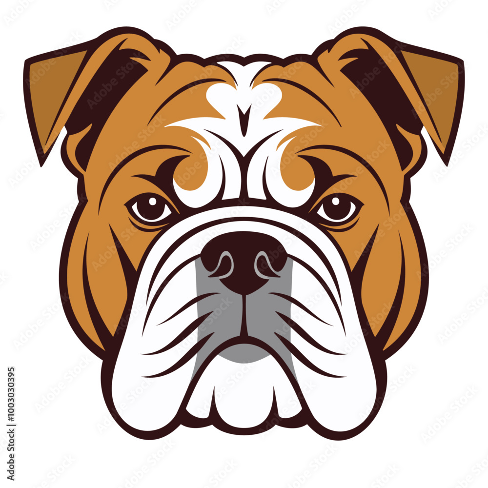 Stylized Bulldog Head Vector Illustration Stylized Bulldog Head Vector Illustration