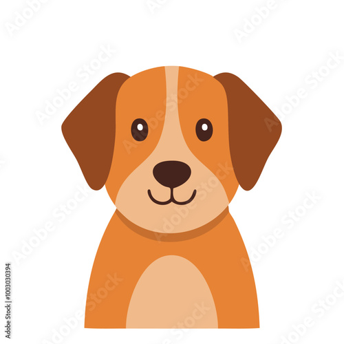 Friendly Cartoon Dog Vector Illustration in Flat Style