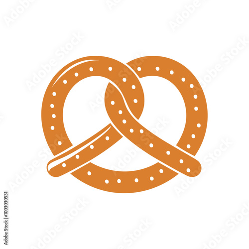 Iconic Flat Design Pretzel Vector Icon