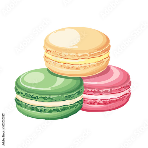 Colorful Macarons Stack Vector Illustration