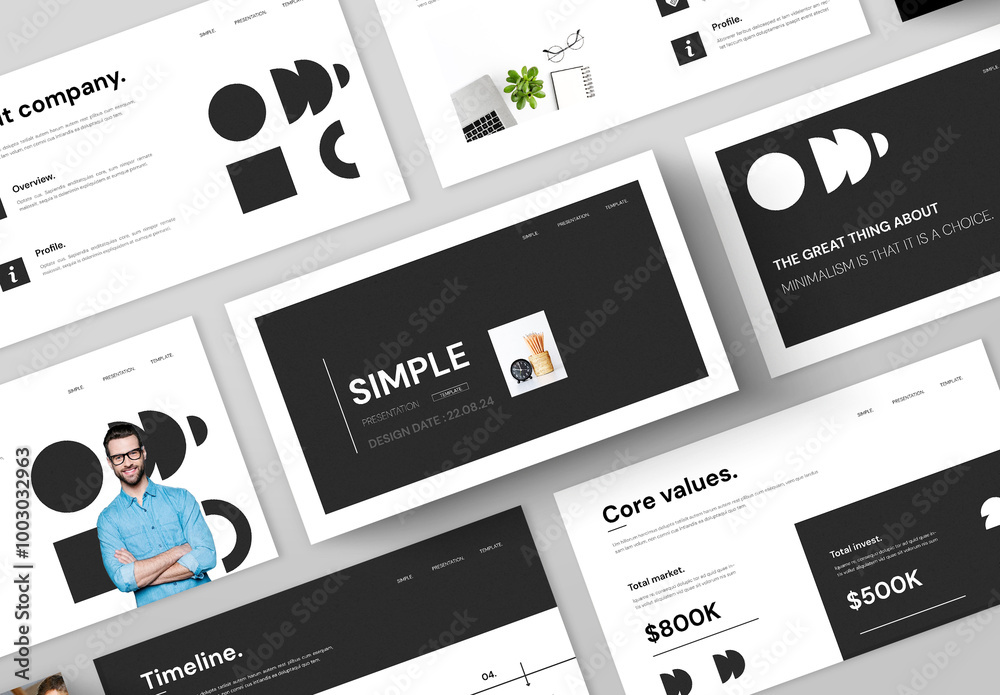 Minimal Business Presentation Template Stock Template | Adobe Stock